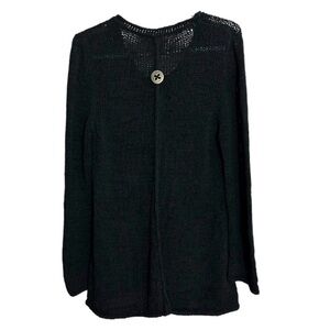 Pure Handknit Black Loose Knit Sweater Tunic